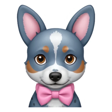 Blue heeler with pink bow sticker