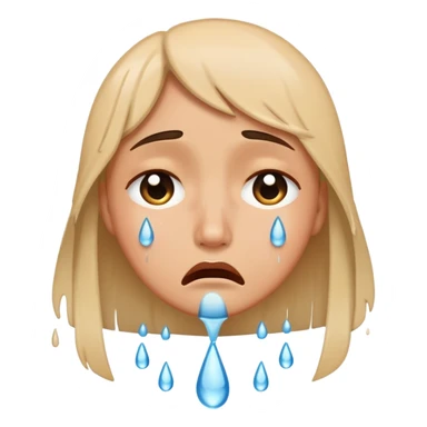 Face with tears flowing, crying sticker