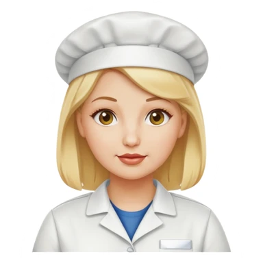 Woman, plump, polish, blonde, food safety  sticker