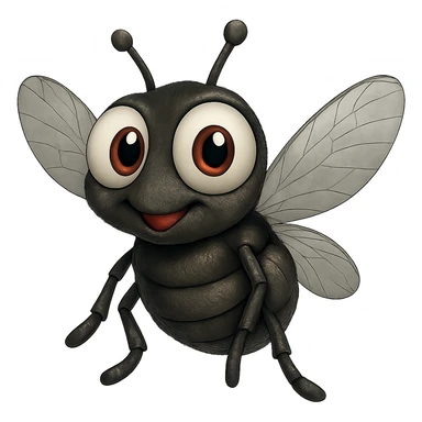 can you change its colors to look more like a real fly. leave the eyeballs white. trasparent background sticker