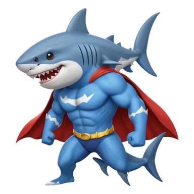superhero shark sticker