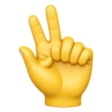 A 3D Apple-style yellow hand emoji, closed fist with thumb pointing backward over the shoulder direction, smooth rounded shape, shiny surface, clean minimal background. AND MOTİON LİNE sticker