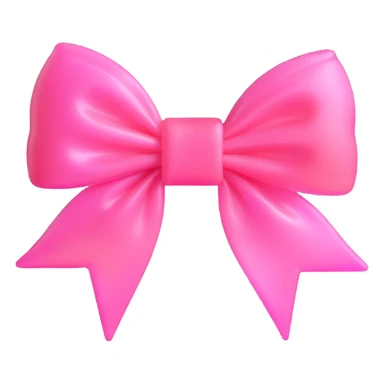 pink bow with translucent jelly texture sticker