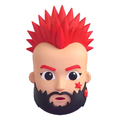 red punk mohawk emoji sticker