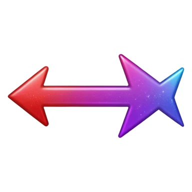 color gradient between red and purple glitter arrow right sticker
