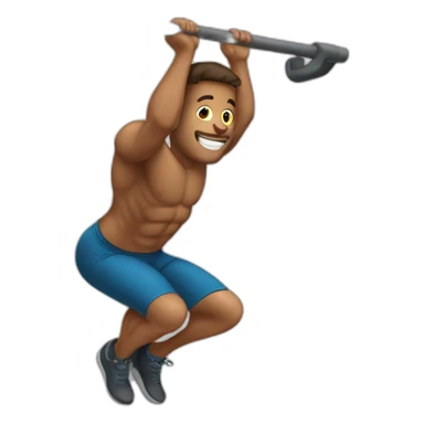 man doing a pull up sticker