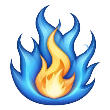 Create a blue flames emoji sticker