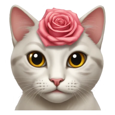 Cat whit rose sticker