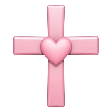 Heart infront of cross, pastel pink sticker