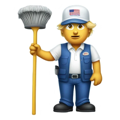 Donald Trump as a janitor sticker