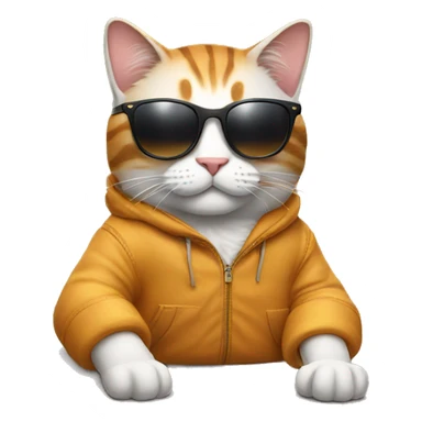 Cool cat relaxing wearing sunglasses sticker