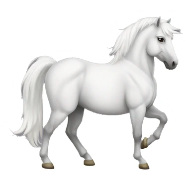 a white muscle stallion with a wings and short mane sticker