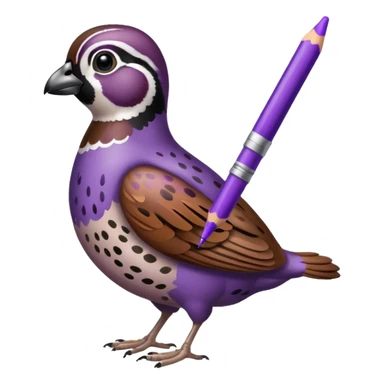 Bobwhite quail with a purple crayon sticker