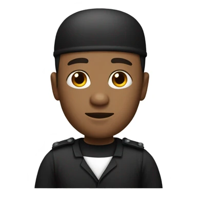 a white male prisoner in a black uniform sticker