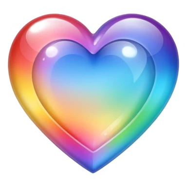 crystal clear heart rainbow sticker