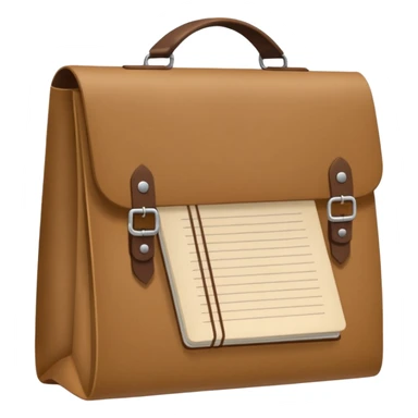 bolsa de papel con una libreta anillada sobresaliendo sticker