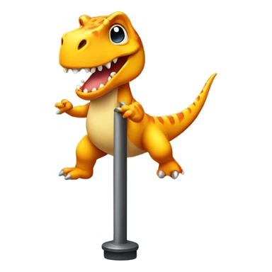 Dinosaur dancing on pole sticker
