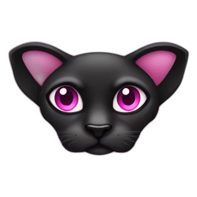 Phanter, color black, pink eyes sticker