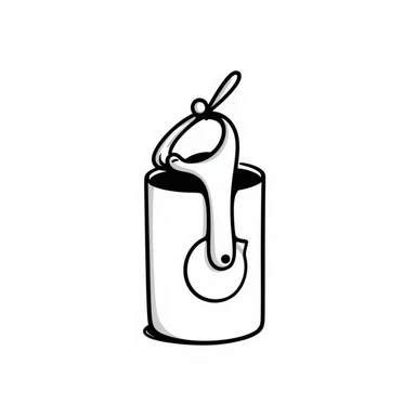 hand-drawn kitchen can opener with crank handle sticker