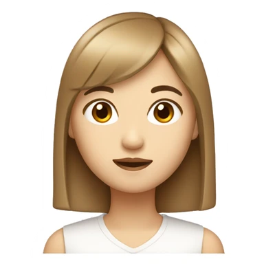 asian girl with light brown shot hair and bang  sticker