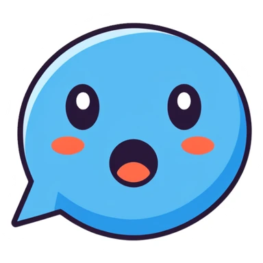 Blue shocked emoj sticker