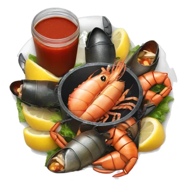 Seafood boil with sauce sticker