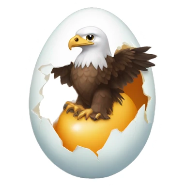 Baby eagle hatching from an egg sticker