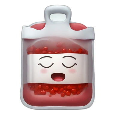 blood in a soft medical bag sticker