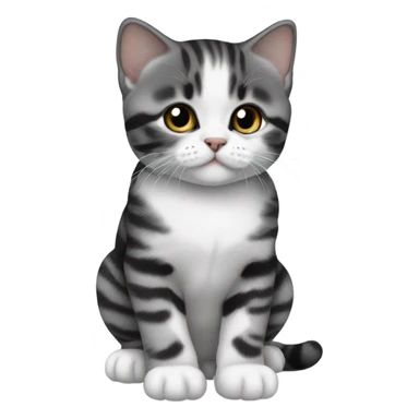 Black and white tabby British shorthair kitty sticker