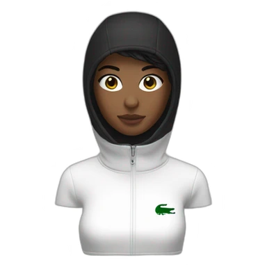 Lacoste black balaclava brunette girl sticker