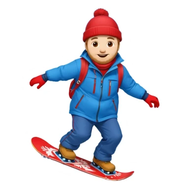 big round super harry guy snowbording down mountain haryyer sticker