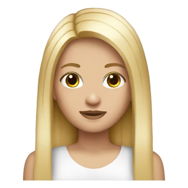Blonde straight hair white girl sticker