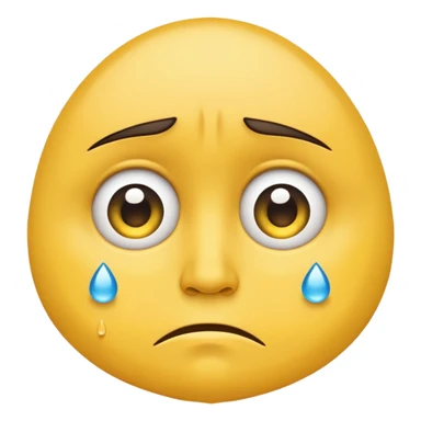 Yellow face emoji with sad eyes sticker
