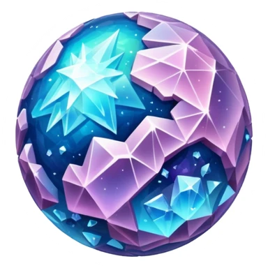 Crystal Planet, surface covered in glowing crystals. sticker