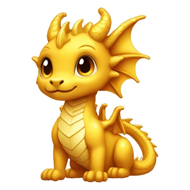 cute golden dragon with feminine qualities sticker