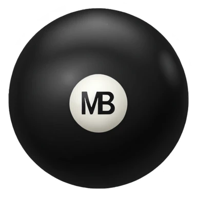 Pool ball back ball with the “MB” written on it. sticker