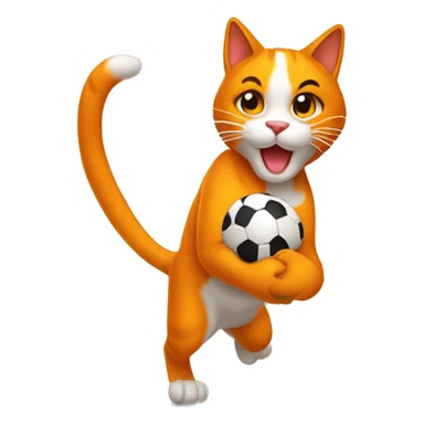 Gato naranja jugando con una pelota  sticker