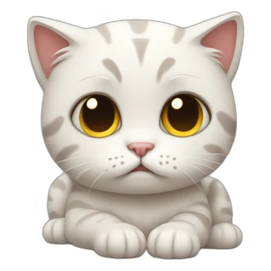 sad little cat sticker