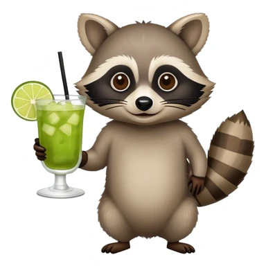 Raccon with caipiriña sticker