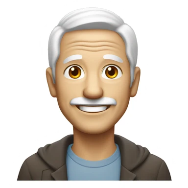 smiling old man with white hair sticker