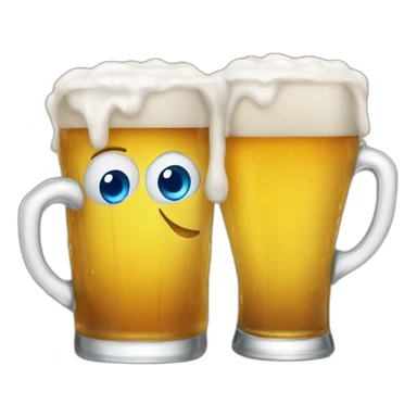 Three smiling beers emojis with blue eyes sticker