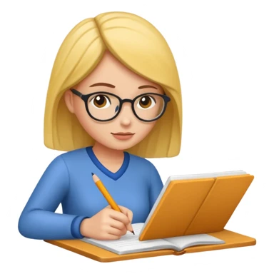 Mujer estudiando sticker