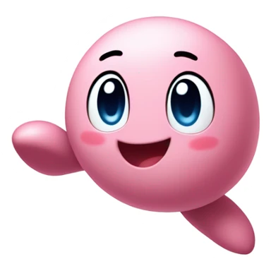 cute classic Kirby jumping sticker