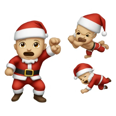 Baby fighting Santa  sticker