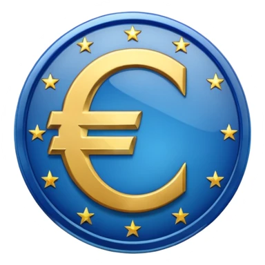 Transparent blue euro coin sticker