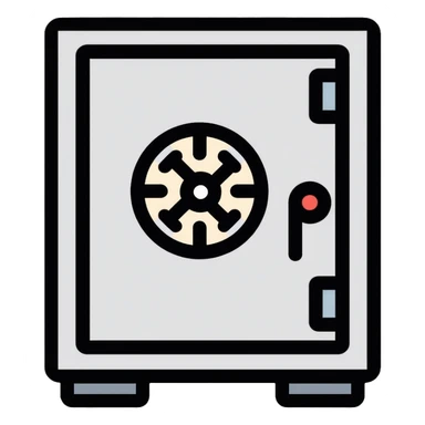 secure metal vault with a dial lock sticker