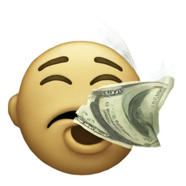 face sneezing money sticker