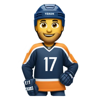 Hockey jearsy with nummer 17 sticker