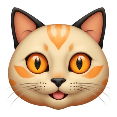 A black three-eyed cat with a happy expression sticker