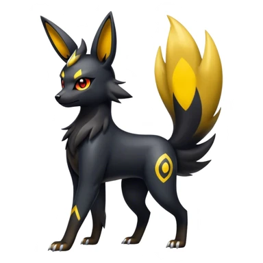 Shiny Cool Edgy Umbreon-Houndour-Zorua-hybrid-fusion full body sticker